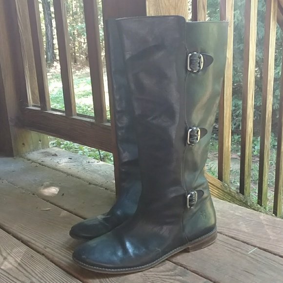 Frye Shoes - Frye Paige tall buckle motorcycle boots, 10